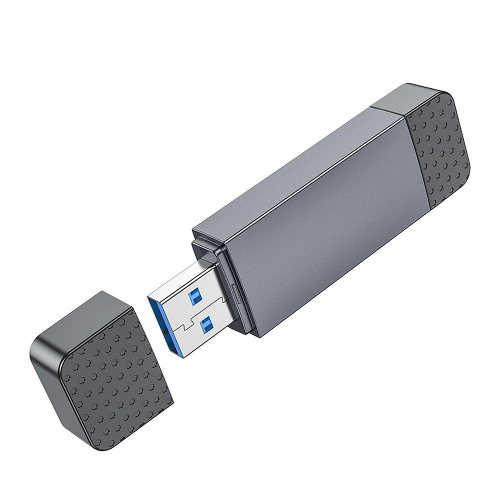 HOCO 2-in-1 Speicherkartenleser USB-A + Typ-C 3.0 HB45, Grau – Bild 5