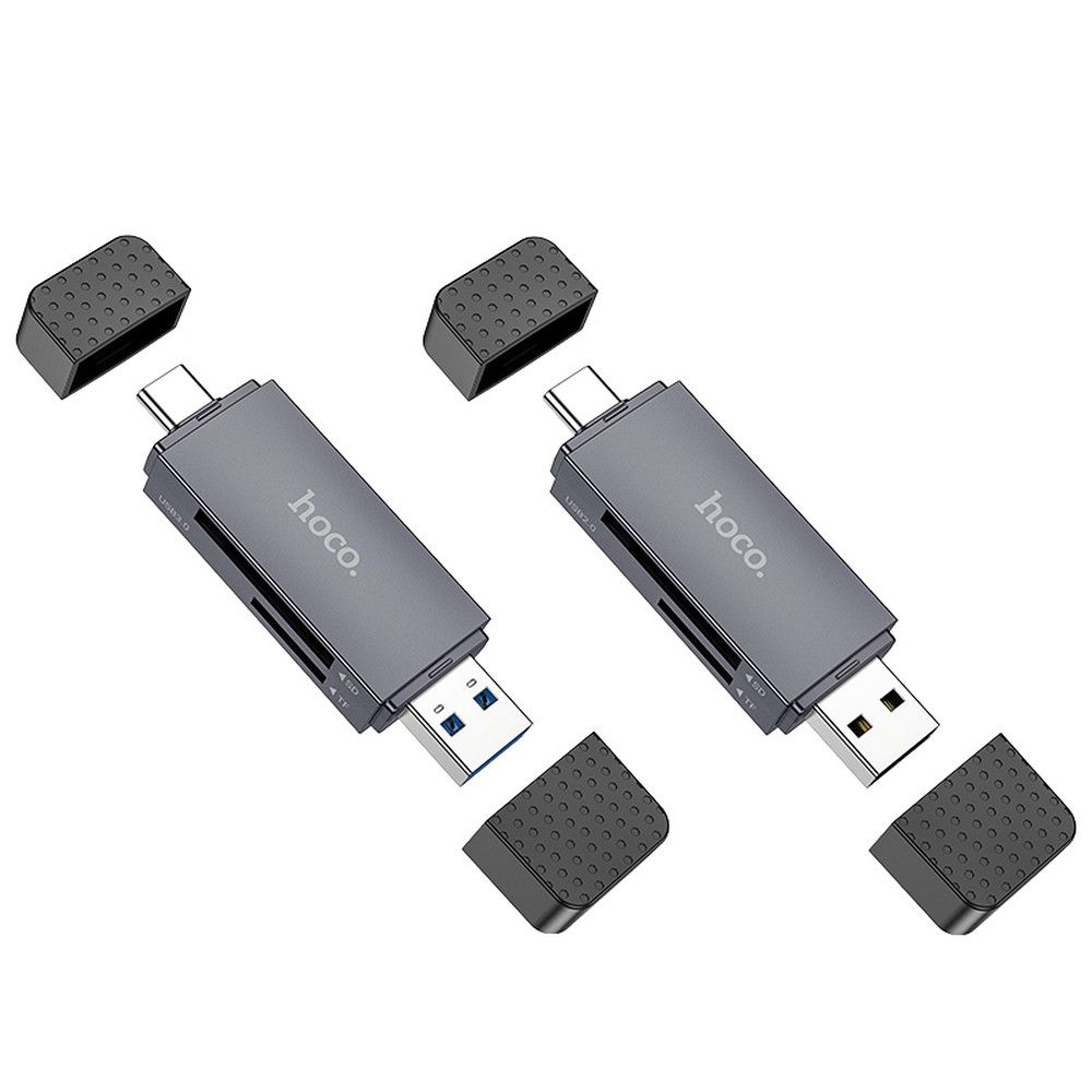 HOCO 2-in-1 Speicherkartenleser USB-A + Typ-C 3.0 HB45, Grau – Bild 6
