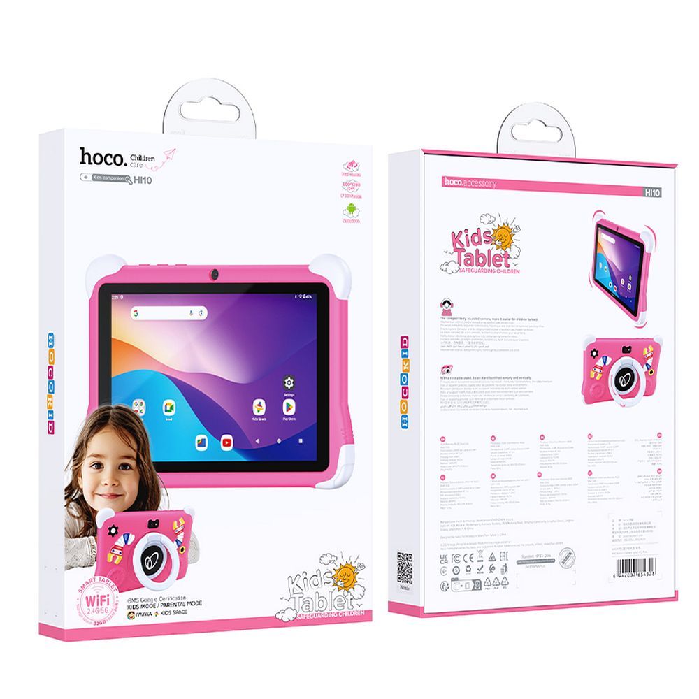 HOCO Kinder-Tablet 3GB / 32GB HD Android 14 HI10 Rosa – Bild 4