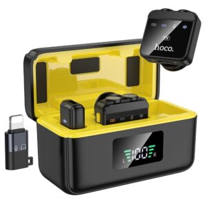 Kabelloses Lavalier-Mikrofon Lightning / USB-C Hoco 2 Stück L17 Schwarz