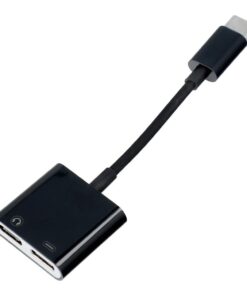 Adapter HF/audio + charging Typ C - Typ C schwarz BOX [DAC]