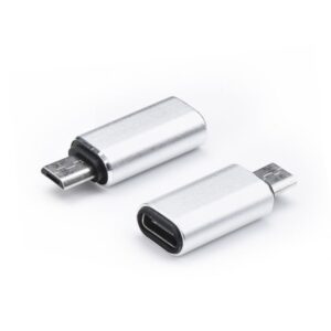 Adapter-Ladekabel Micro USB Typ C – Micro USB Silber