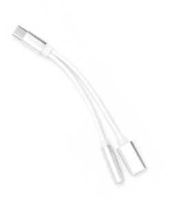 Adapter HF/audio + charging Typ C - Jack 3,5mm weiß