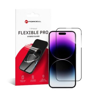 Forcell Flexibles 5D-Hybridglas für iPhone 14 Pro Max in Schwarz