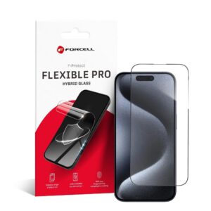 Hybrid Flexible Glas Forcell 5D Full Glue – APP IPHONE 15 Pro Schwarz