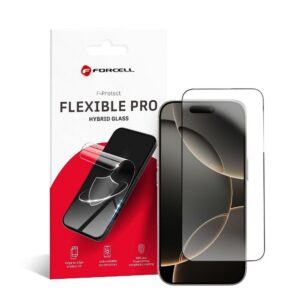 Forcell Flexibles 5D-Hybridglas für iPhone 16 Pro Max Schwarz