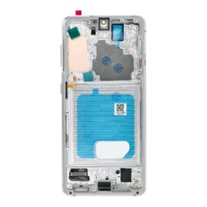 LCD-Display für SAMSUNG S21 5G Weiß SOFT OLED mit Rahmen