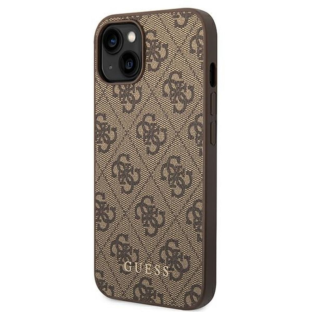 Original GUESS Case GUHCP14SG4GFBR für iPhone 14 (4G Gold Logo / Braun) – Bild 3