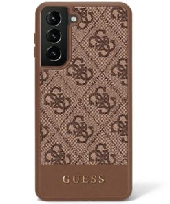 Original GUESS Hülle GUHCS23MG4GLBR für SAMSUNG S23 Plus (4G Bottom Stripe / braun)