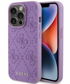 GUESS Handyhülle für iPhone 15 Pro Max GUHCP15XP4EPMU (Quilted 4G Classic) hellviolett