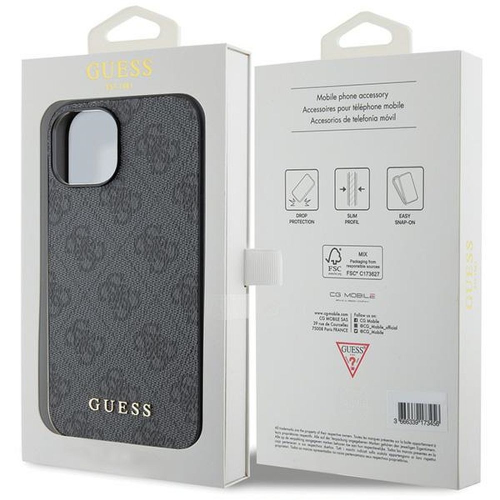 Originales GUESS Case GUHCP15SG4GFGR für iPhone 15 (4G Metall-Logo / Grau) – Bild 9