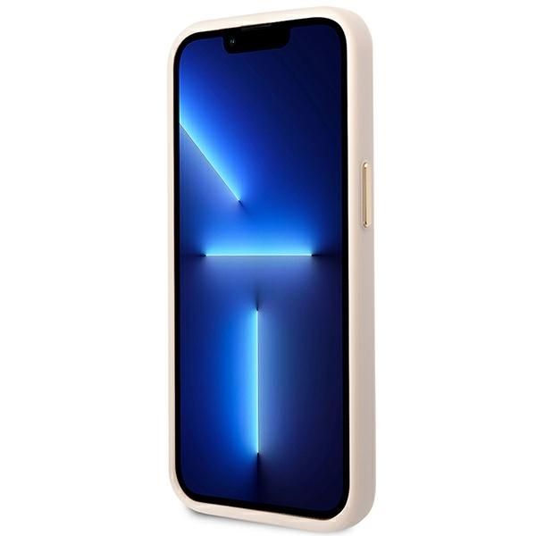 GUESS Handyhülle für iPhone 13 / 14 / 15 GUHCP14SHG4SHP (4G Vintage Gold Logo) in Rosa – Bild 6