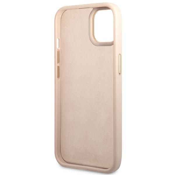 GUESS Handyhülle für iPhone 13 / 14 / 15 GUHCP14SHG4SHP (4G Vintage Gold Logo) in Rosa – Bild 8