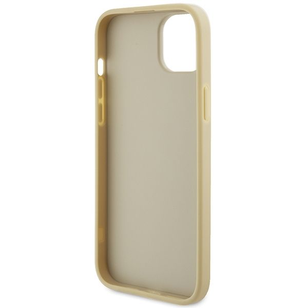 GUESS Handyhülle für iPhone 13 / 14 / 15 GUHCP15SPS4DGPD (Leder, 4G Metall-Logo mit Strass) Gold – Bild 8