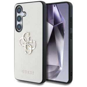 GUESS Hülle für SAMSUNG S25 GUHCS25SPGT4MBE (PU genarbtes Big 4G und klassisches Logo) Beige
