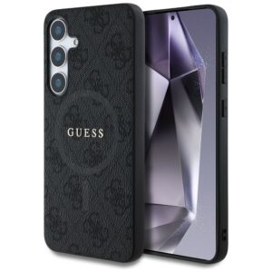 GUESS Hülle für SAMSUNG S25 Plus GUHMS25MG4GFRK (Magnetisches PU mit 4G Ring und Classic Logo) Schwarz