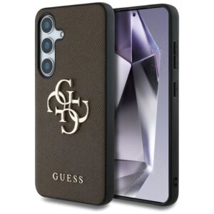 GUESS Hülle für SAMSUNG S25 GUHCS25SPGT4MBW (PU genarbtes Big 4G und klassisches Logo) braun
