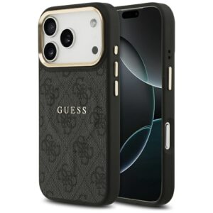GUESS Hülle für iPhone 17 Pro kompatibel mit MagSafe GUHMP17LP4MSEGCK (PU 4G W/ Classic) schwarz