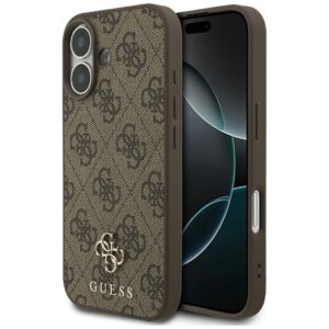 GUESS Hülle für iPhone 17, kompatibel mit MagSafe GUHMP17SP4SM4MW (PU 4G Small 4G und Classic), braun