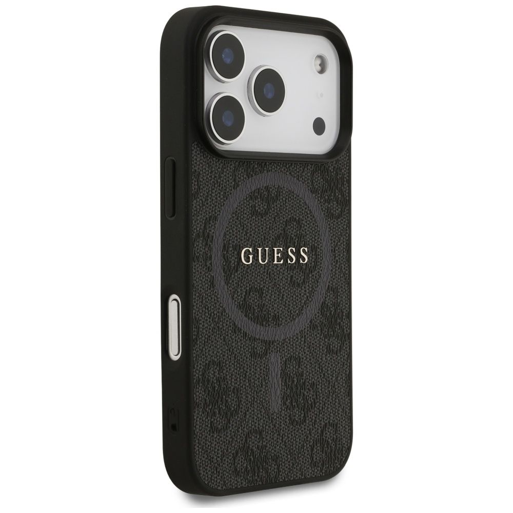 GUESS Hülle für iPhone 17 Pro kompatibel mit MagSafe GUHMP17LG4GFRK (PU 4G Ring Classic Logo) schwarz – Bild 6
