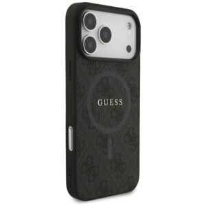 GUESS Hülle für iPhone 17 Pro Max kompatibel mit MagSafe GUHMP17XG4GFRK (PU 4G Ring Classic Logo) Schwarz – Bild 5