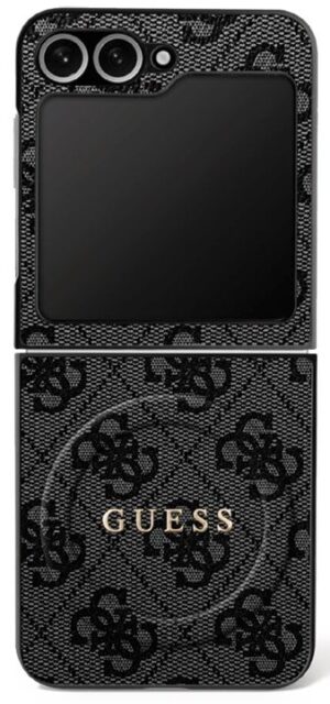 GUESS Hülle für SAMSUNG Z Flip7, kompatibel mit MagSafe GUHMZF7P4MSEGCK (Magnetisch 4G PU mit Classic-Design) Schwarz