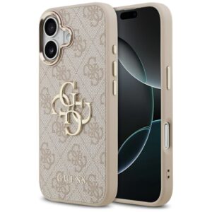GUESS Hülle für iPhone 17 GUHCP17S4GMGCPI (PU mit großem 4G Classic Logo) gold-pink
