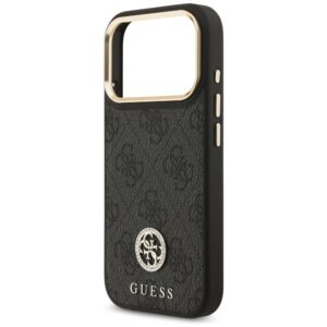 GUESS Hülle für iPhone 17 Pro kompatibel mit MagSafe GUHMP17LP4GRMDEK (PU mit 4G Strass-Logo) schwarz – Bild 3