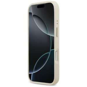 GUESS Hülle für iPhone 17 Pro kompatibel mit MagSafe GUHMP17LPGCRMDEE (PU mit genarbtem Strass-Logo) beige – Bild 5