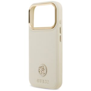 GUESS Hülle für iPhone 17 Pro kompatibel mit MagSafe GUHMP17LPGCRMDEE (PU mit genarbtem Strass-Logo) beige – Bild 6