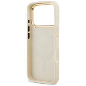 GUESS Hülle für iPhone 17 Pro kompatibel mit MagSafe GUHMP17LPGCRMDEE (PU mit genarbtem Strass-Logo) beige – Bild 7