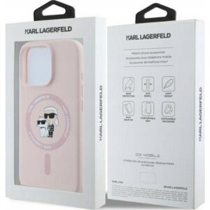 KARL LAGERFELD Hülle für iPhone 16 kompatibel mit MagSafe KLHMP16SSCMKCRHP (Silikon KC Body Ring) rosa – Bild 5