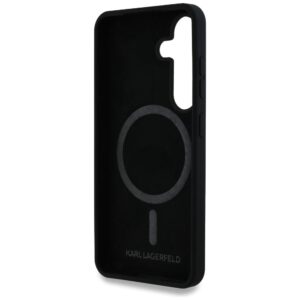 KARL LAGERFELD Hülle für SAMSUNG S25 KLHMS25SSKCHTCK (Magnetisches Silikon Double Heads) Schwarz