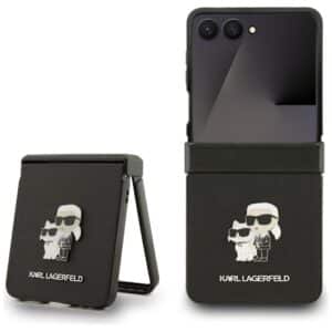 KARL LAGERFELD Hülle für SAMSUNG Z Flip7 KLHCZF7SAPKCNPK (Saffiano KC PIN) Schwarz