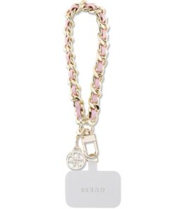 GUESS Handschlaufe GUOUCHSAMC4P (Saffiano Kettenschlaufe mit 4G-Charm) in Rosa