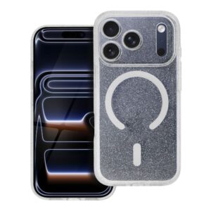 CLEAR MAG COVER mit Kameraschutz, kompatibel mit MagSafe für iPhone 17 Pro, transparent mit Glitzereffekt