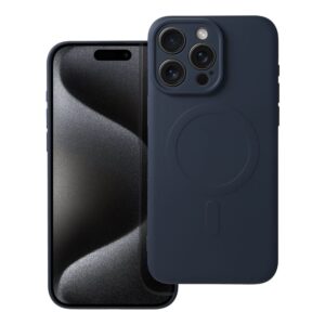 SILICONE MAG COVER Handyhülle kompatibel mit MagSafe für iPhone 15 Pro Max titanblau