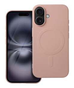 SILICONE MAG COVER (großes Loch) kompatibel mit MagSafe für IPHONE 16 rosa
