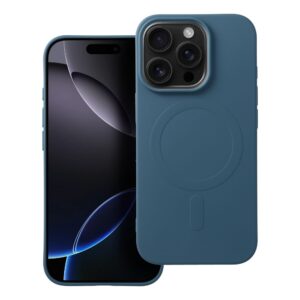 SILICONE MAG COVER Handyhülle (großes Loch) kompatibel mit MagSafe für iPhone 16 Pro blau