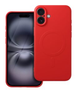 SILICONE MAG COVER case compatible with MagSafe for IPHONE 16 Plus red