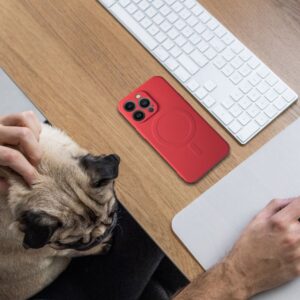 Hülle für iPhone 16e Silicone Mag Cover kompatibel mit MagSafe (Kameraschutz) rot – Bild 3
