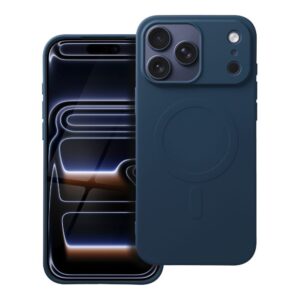 SILICONE MAG COVER Handyhülle (großes Loch) kompatibel mit MagSafe für iPhone 17 Pro Max, Blau