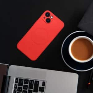 Hülle für Samsung S26 Silicone Mag Cover kompatibel mit MagSafe (Kameraschutz) rot – Bild 2