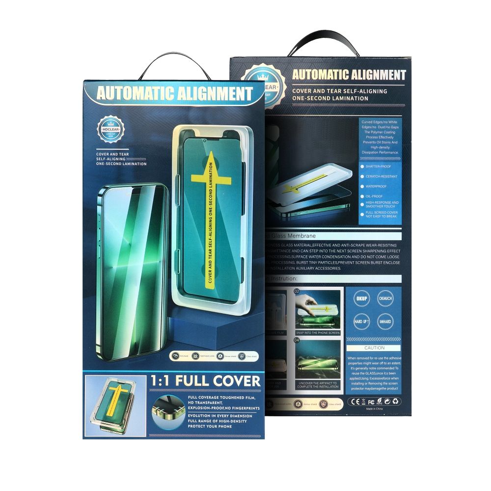 5D Vollverklebtes gehärtetes Glas – für iPhone Xr / 11 Schwarz + Applikator – Bild 3