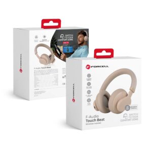 FORCELL F-AUDIO Drahtloser Kopfhörer mit ANC Touch Beat Beige