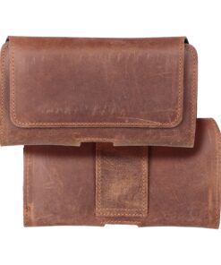 Universelles horizontales Armband aus Leder – ROYAL Crazy Horse / Braun – Größe M – für iPhone 12 Mini / 13 Mini / Samsung A40 / S8 / Xiaomi 12 / Redmi 5A