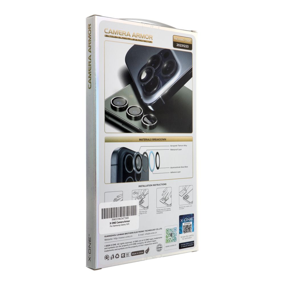 X-ONE Gehärtetes Glas für Kameraobjektiv Camera Armor – für Samsung Galaxy S25 – Bild 14