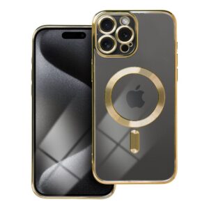 ELECTRO MAG COVER Handyhülle kompatibel mit MagSafe für iPhone 15 Pro Max Gold