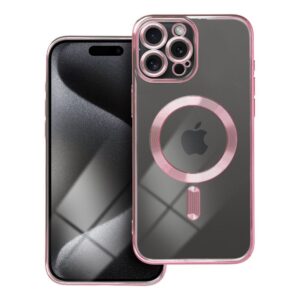 ELECTRO MAG COVER Handyhülle kompatibel mit MagSafe für iPhone 15 Pro Max in Gold-Pink