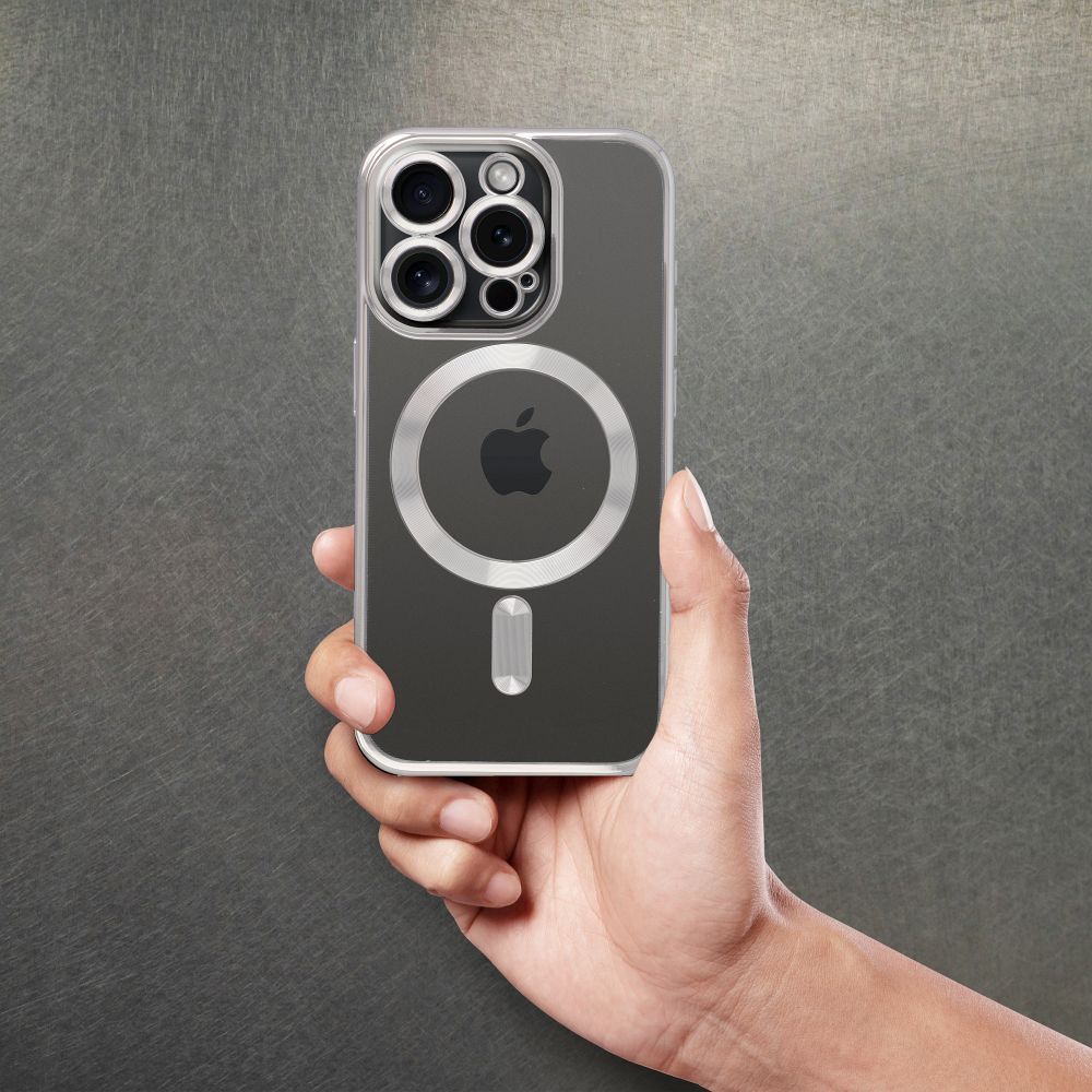 ELECTRO MAG COVER Hülle kompatibel mit MagSafe für iPhone 16 Pro Silber – Bild 9